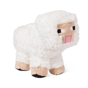 MINECRAFT- Sheep White Curly Soft Plush Pillow Buddy Stuffed Animal 16”